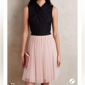 HD in Paris Dara Tulle Dress Anthropologie black pink combo size medium